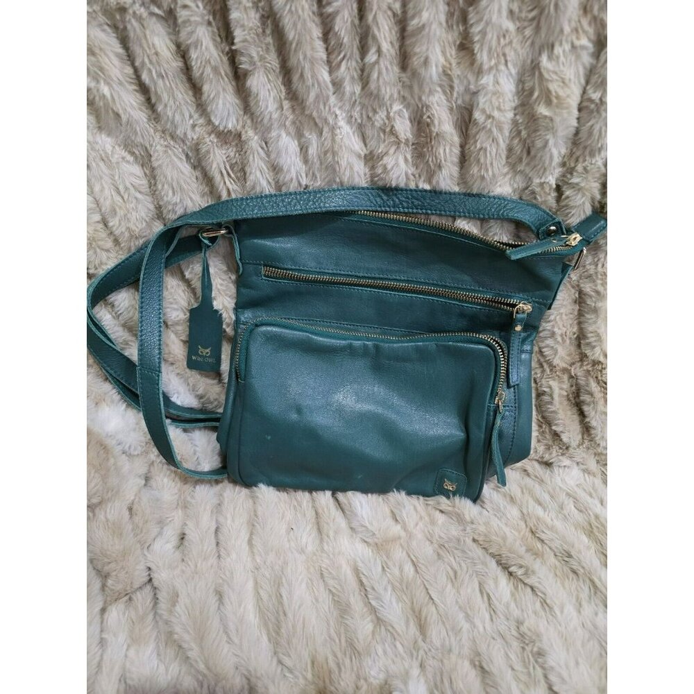 Wise Owl Purse Handbag Bag Crossbody Teal Blue Green